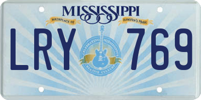 MS license plate LRY769