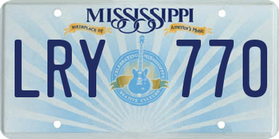 MS license plate LRY770