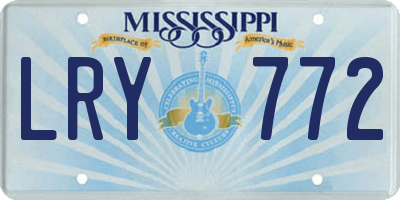 MS license plate LRY772