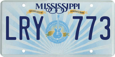 MS license plate LRY773