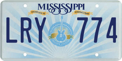 MS license plate LRY774