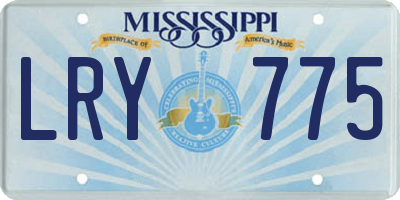 MS license plate LRY775