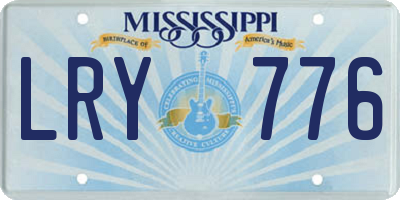 MS license plate LRY776