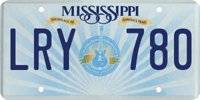 MS license plate LRY780