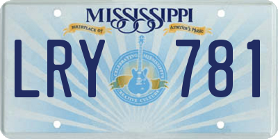 MS license plate LRY781