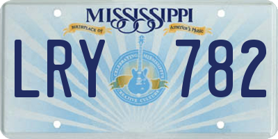 MS license plate LRY782