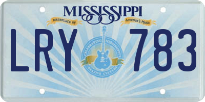 MS license plate LRY783