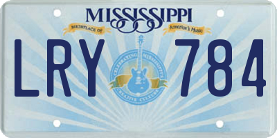 MS license plate LRY784