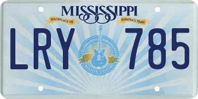 MS license plate LRY785