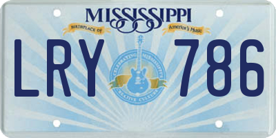 MS license plate LRY786