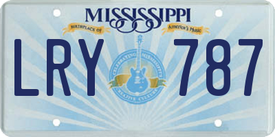 MS license plate LRY787