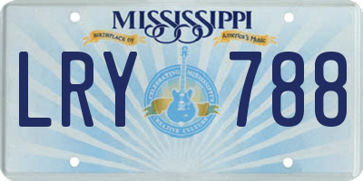 MS license plate LRY788