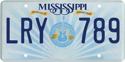 MS license plate LRY789
