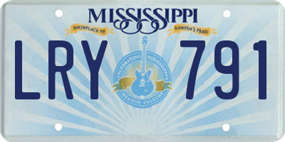 MS license plate LRY791