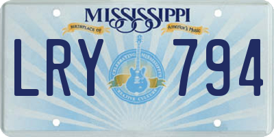 MS license plate LRY794