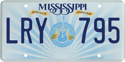 MS license plate LRY795
