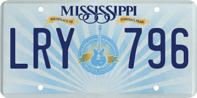 MS license plate LRY796