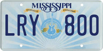 MS license plate LRY800