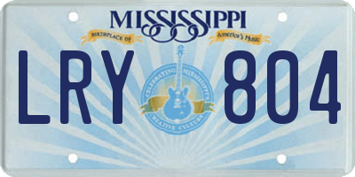 MS license plate LRY804