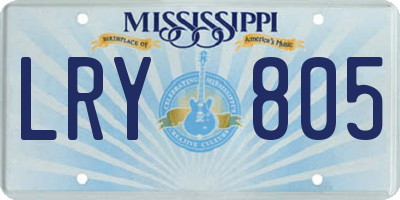 MS license plate LRY805