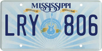 MS license plate LRY806