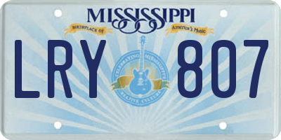 MS license plate LRY807