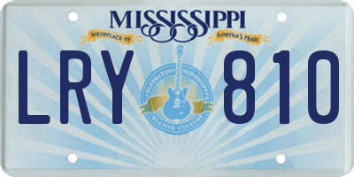 MS license plate LRY810