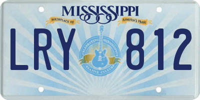 MS license plate LRY812