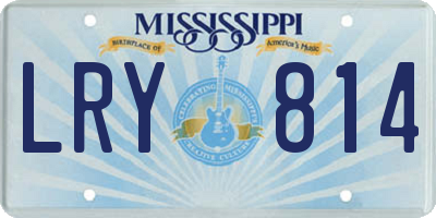 MS license plate LRY814