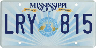 MS license plate LRY815