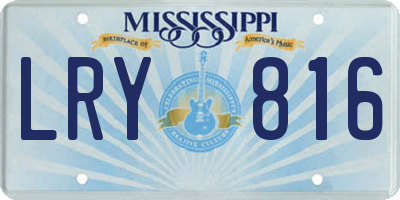 MS license plate LRY816