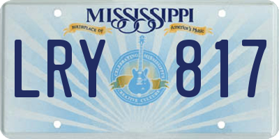 MS license plate LRY817