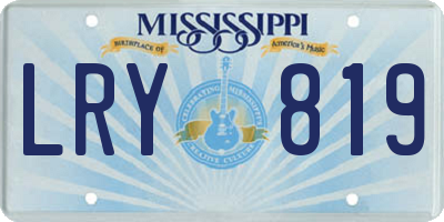 MS license plate LRY819