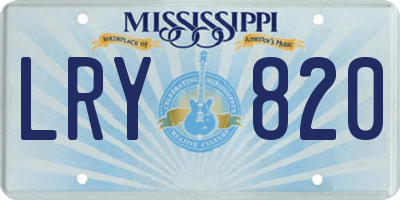 MS license plate LRY820