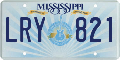 MS license plate LRY821
