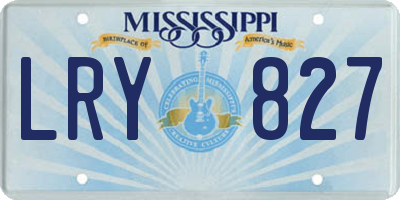 MS license plate LRY827
