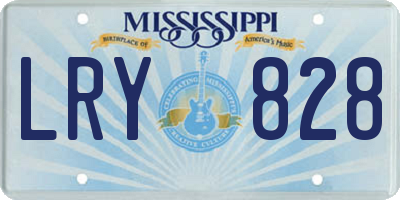 MS license plate LRY828