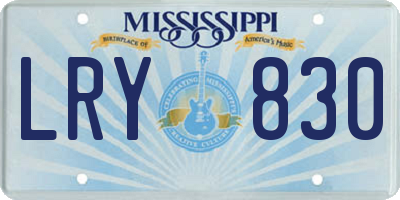 MS license plate LRY830