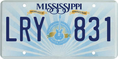 MS license plate LRY831