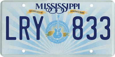 MS license plate LRY833