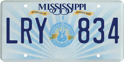 MS license plate LRY834