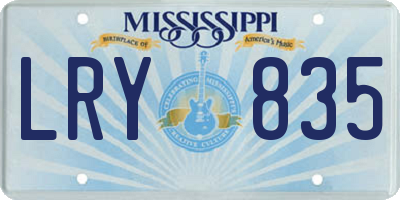MS license plate LRY835