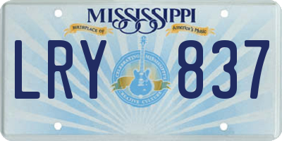 MS license plate LRY837
