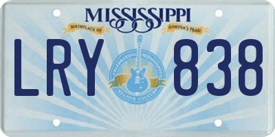 MS license plate LRY838