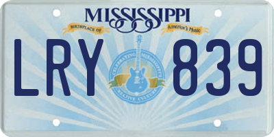 MS license plate LRY839