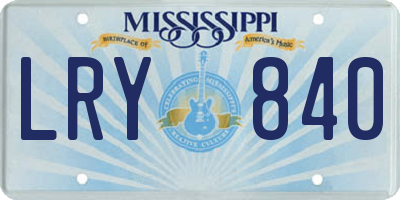 MS license plate LRY840