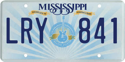 MS license plate LRY841