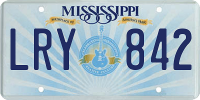 MS license plate LRY842
