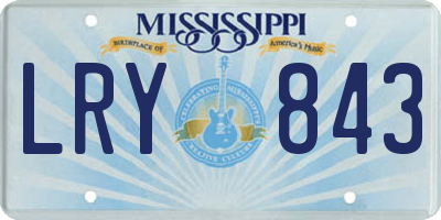 MS license plate LRY843