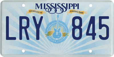 MS license plate LRY845